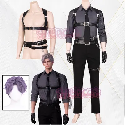Liebe und Deepspace Cosplay Sylus Xavier Zayne Rafayel Cosplay Kostüm Frauen Gürtel Hemd Hosen Set Frauen Männer Halloween Party Perücke Image