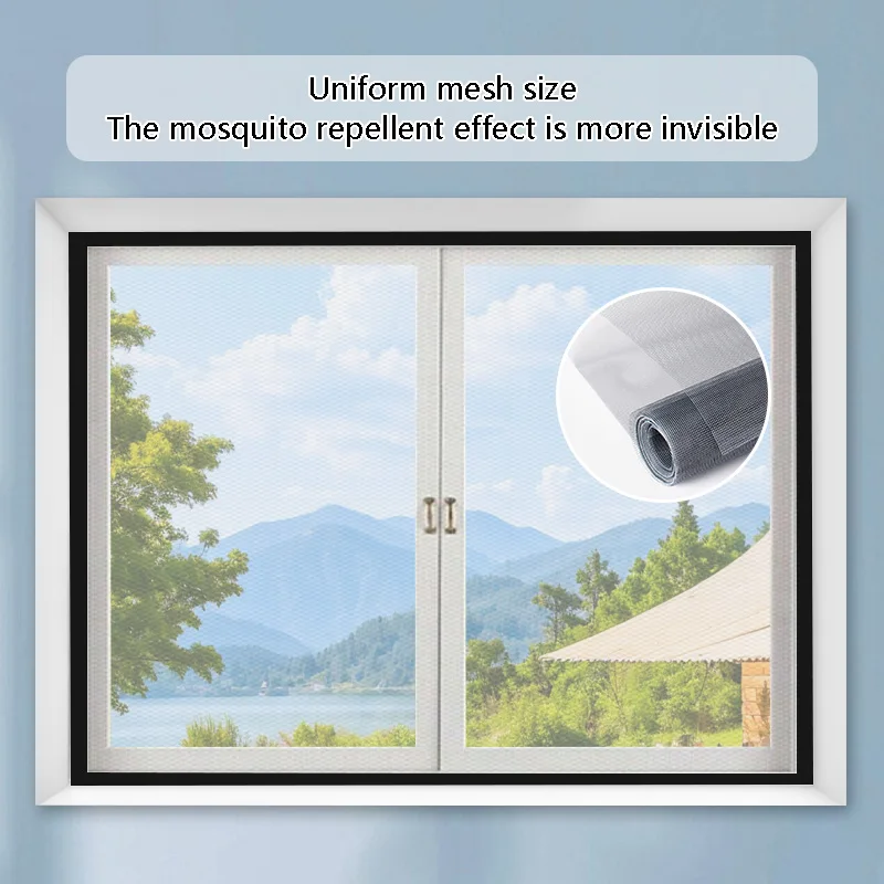 Fenster-Moskitonetz, Insektenschutz, unsichtbares Moskito- und Fliegennetz aus schwarzer Polyesterfaser, geeignet für Tür- und Fenstergitter...