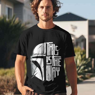 TEMU 1pc, Star Wars Series Couple T-shirts, Casual And Comfortable Men's Round Neck T-shirts, Breathable And Lightweight, Suitable For Sports And , Suitable For , Valentine's Day Gifts Image