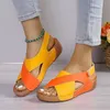 Claquettes Femme É T É Weiße Keile, elegante Damen-Sandalen, 2025, neuer Stil, Flip-Flops, günstige Dinge, aushöhlen, dicke Sohle, Fersenpolster