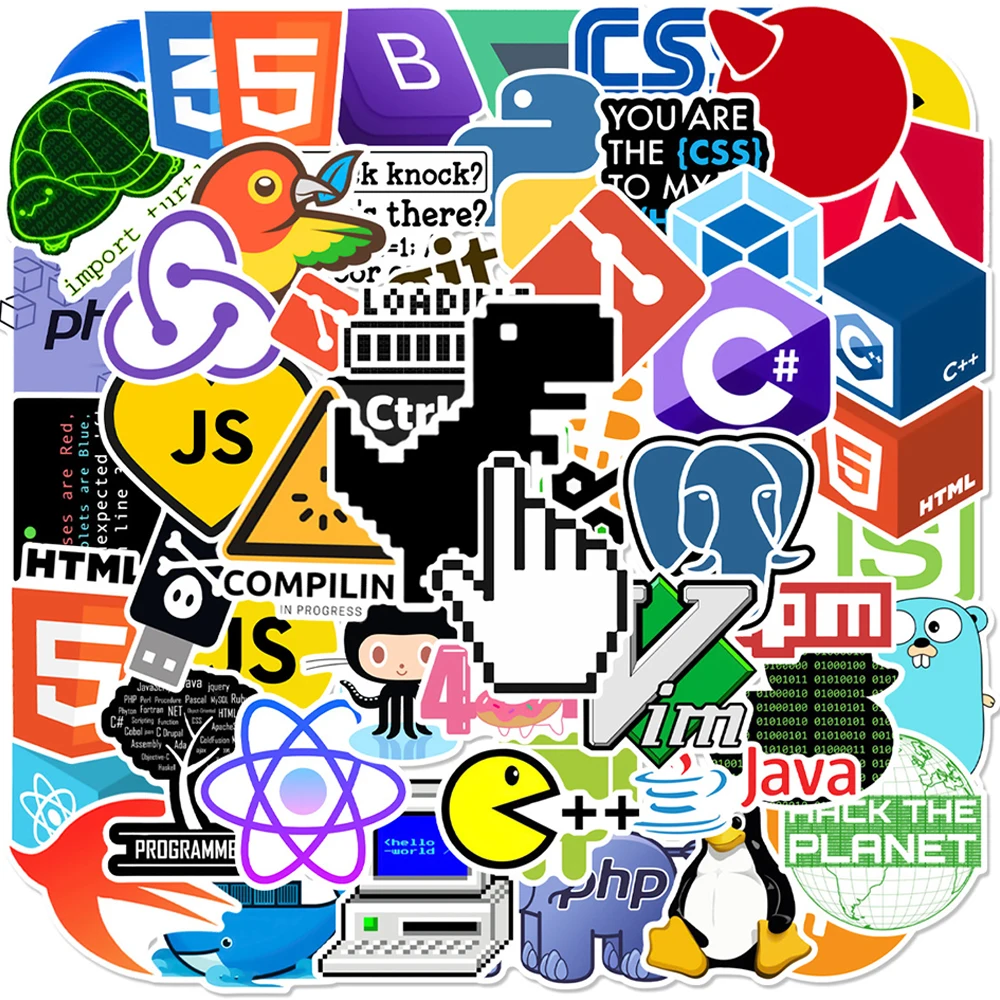 10/30/50 stücke Lustige Programm Code Cartoon Aufkleber Wasserdichte Graffiti Aufkleber DIY Koffer Sammelalbum Laptop Coole PVC Aufkleber kind Spielzeug Image