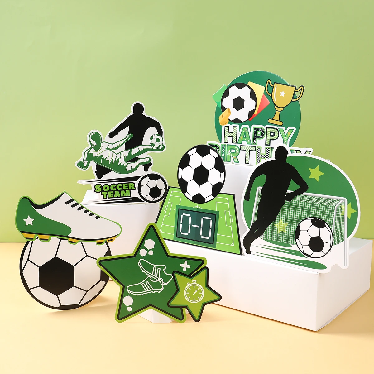 Fußballverein, Weltmeisterschaft, Party-Dekoration, alles Gute zum Geburtstag, Banner, Süßigkeitenbeutel, Tischdekoration, Papiergläser, Schlüsselanhänger, Torbecher für Kinder und Jungen Image