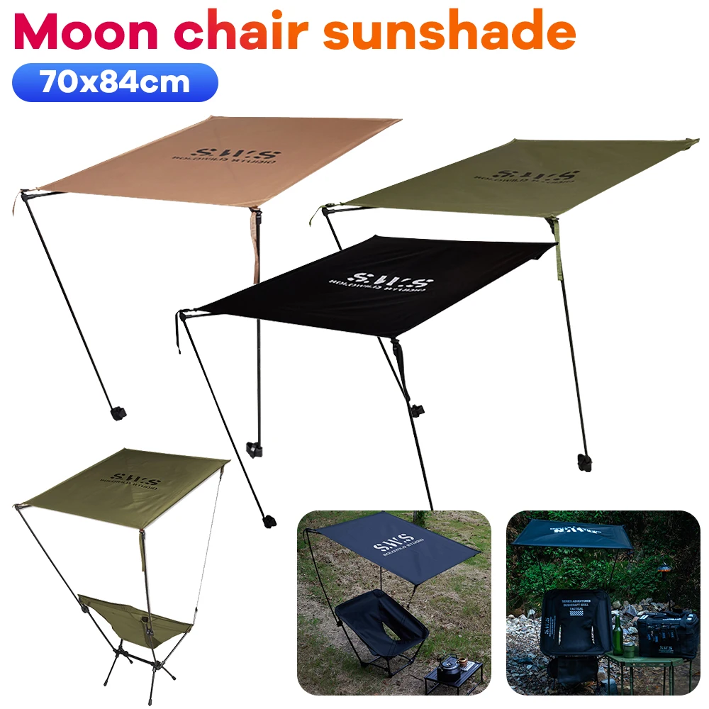 Lounge Chair Sonnenschirm UV-Schutz Outdoor Moon Chair Markise Wasserdicht Camping Klappbares Baldachin für Helinox Moon Chair Image