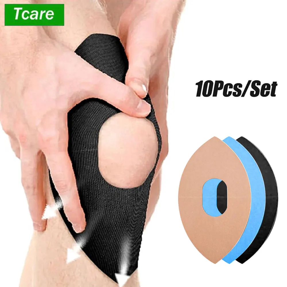 10 Stück Kinesiologie-Tape für Knie, Schmerzlinderung, elastisch, wasserdicht, sportliches Knieband zur Unterstützung der Stabilität, Sport Image