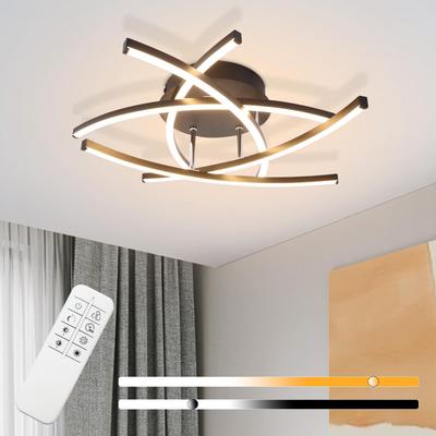 TEMU Commercial Spaces Ceiling Light Led Ceiling Light Living Room - 32w Dimmable Kitchen Lamp With Remote Control Living Room Lamp Metal Bedroom Lamp Ceiling Lights For Children's Room Image
