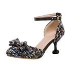 Girls Flat Sandals Queen Dress Up Shoes Closed-Toe Flower Summer Sandals Kids Slippers Little Glitter Soft Closed Toe Princess Flats Sandal For Party Halloween Cosplay (Black,3)