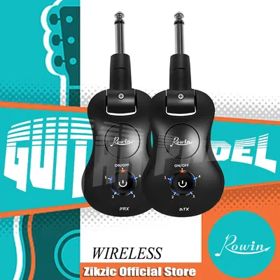 2.4GHz Wireless Guitar System 4 Channels Rechargeable Audio Wireless Transmitter Receiver for Guitar Bass Electric Instruments