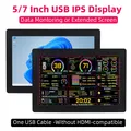 Schermo secondario USB IPS da 5/7 pollici 1024*600 UN cavo AIDA64 Supporto display di monitoraggio LCD esteso da tavolo per Win10/11