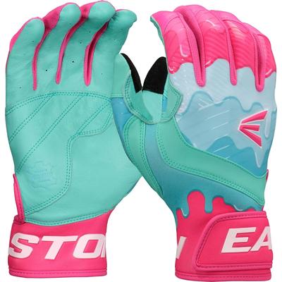 Easton Walk-Off Ethos Drip Youth Baseball Batting Gloves Mint/Pink