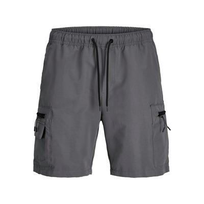 Cargohose JACK & JONES "JPSTJAIDEN MARCHER CARGO SHORTS SRT SN", Herren, Gr. XS, N-Gr, grau (castlerock), Web, Obermaterial: 96% Nylon, 4% Elasthan, unifarben, modisch, relaxed fit knielang, Hosen Image