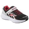 Sneaker SKECHERS "MICROSPEC TREAD", Kinder, Gr. 32, silber (schwarz, silberfarben), Lederimitat, Textil, kontrastfarbene Details, sportlich, Schuhe, Freizeitschuh mit Klettverschluss, Größenschablone zum Download