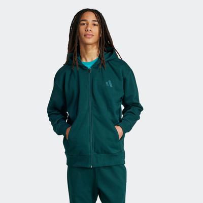 Kapuzensweatshirt ADIDAS SPORTSWEAR "M A SZN FL FZ", Herren, Gr. L, aurora ivy, Obermaterial: 70% Baumwolle, 30% Polyester, sportlich, Sweatshirts, Kapuzenjacke mit Reißverschluss Image