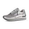 Keilsneaker GABOR "TURIN", Damen, Gr. 40, silber (silberfarben), Nappaleder, metallic, sportlich, Schuhe, in Komfortweite H (= sehr weit)