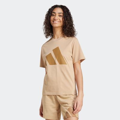 T-Shirt ADIDAS SPORTSWEAR "W BL SJ T", Damen, Gr. XL, warm sandstone, braun desert, Obermaterial: 100% Baumwolle, sportlich, Rundhals, Shirts Image