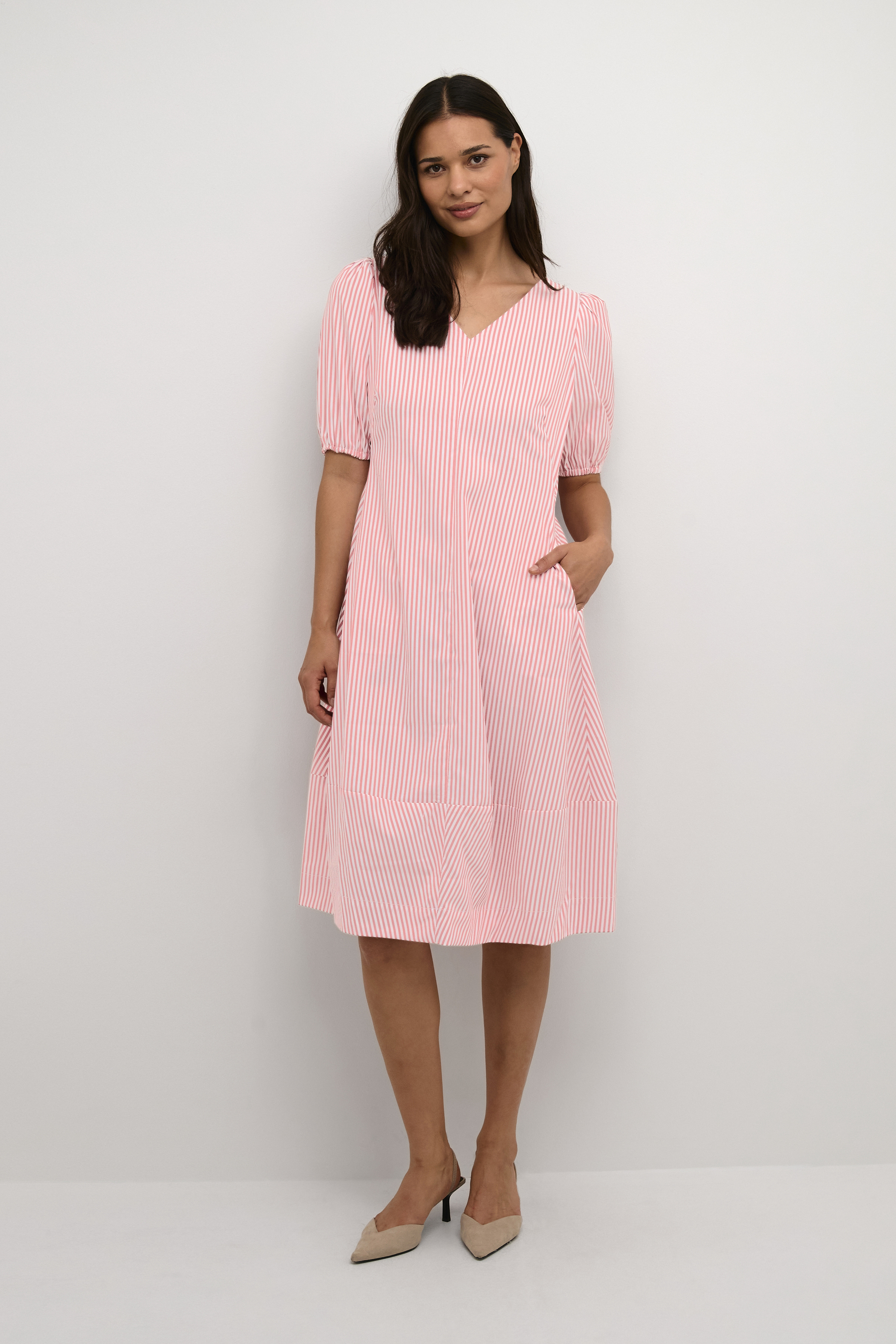 Kleid Casual fit White/Red Stripe white red