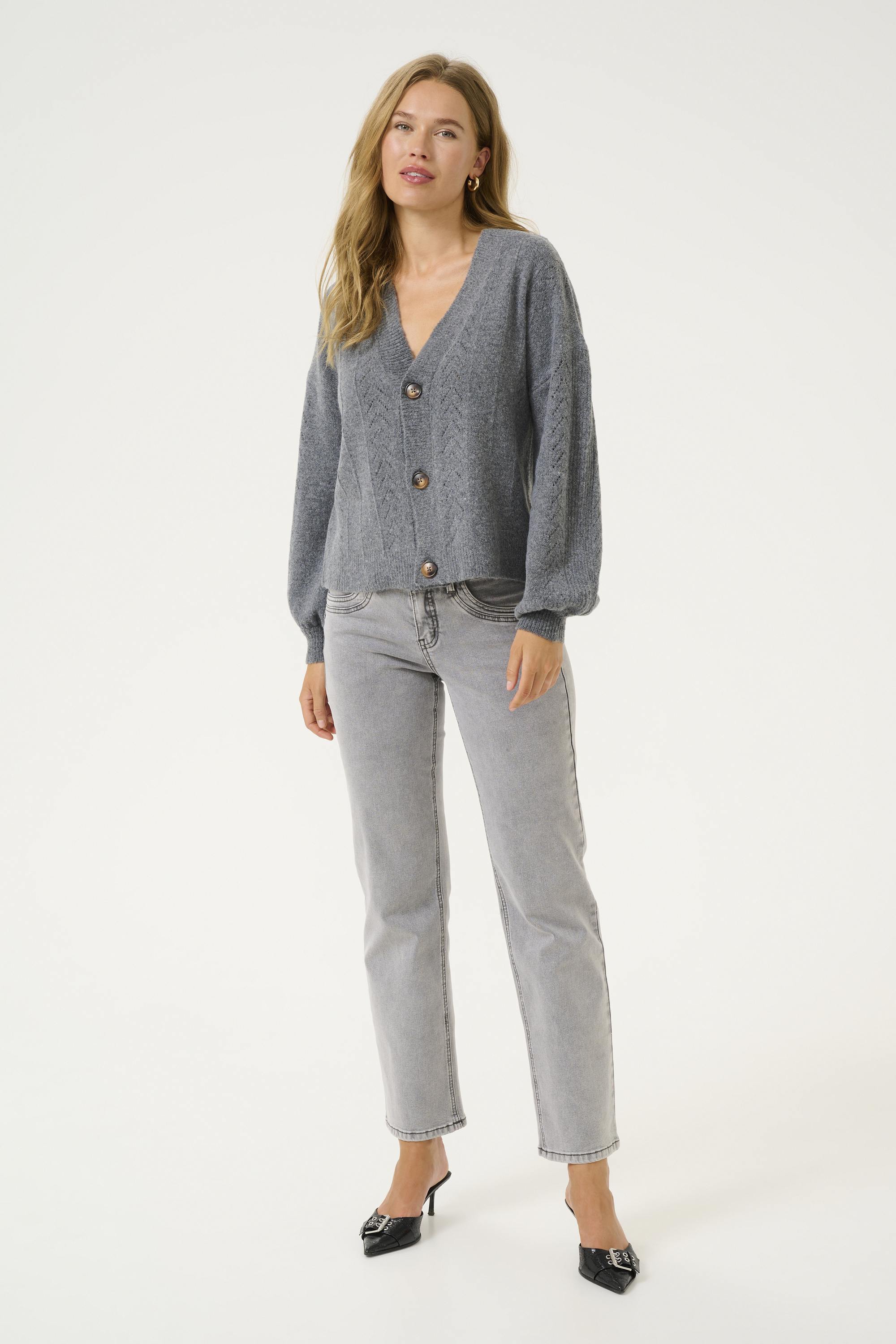 Strickjacke mit geradem Schnitt dark grey Image