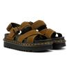 Dr. Martens Voss II Bronx Damen Sandalen Aus Wildleder In Grün