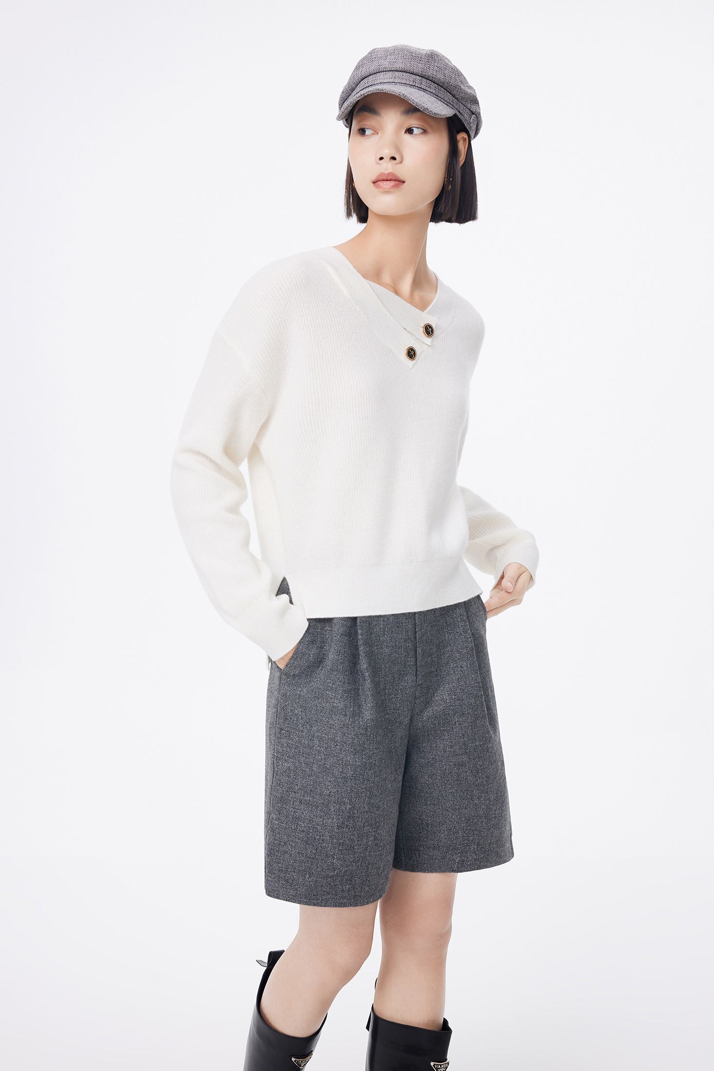 LILY PULLOVER AUS SCHAFWOLLE IN UNIFARBEN Image