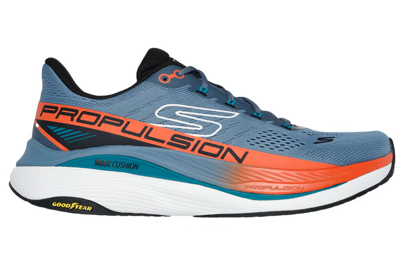 Skechers Performance Max Cushioning Propulsion Herren Textil Sneaker In Schieferfarben