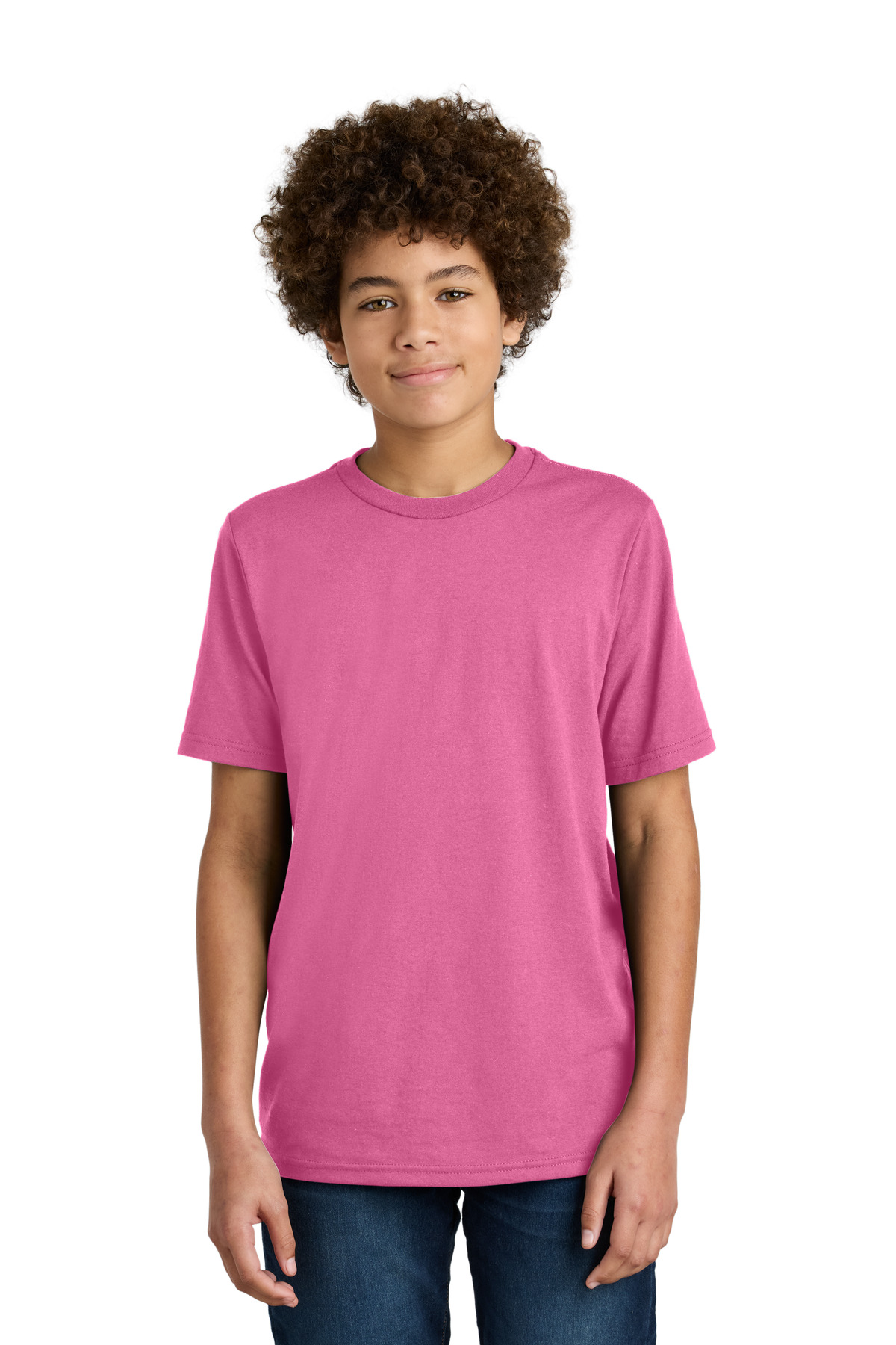 Port & Company PC340Y Youth CVC Top in Awareness Pink size Large | Cotton/Polyester Blend