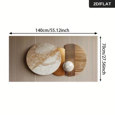 TEMU 2d Flat 1pc 27.56*55.12in/70cm*140cm Frameless Modern Abstract Print Wall Art Retro Striped Geometry Canvas Painting For Living Room Large Size Canvas Poster For Bedroom Decoration, 2d Flat Image