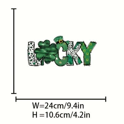 TEMU 4pcs 's Day Clover Iron-on Patches, Color Vinyl Heat Transfer Stickers, & Jeans Decoration, Washable Backpack Appliques, 9.4x4.2 Inches Image