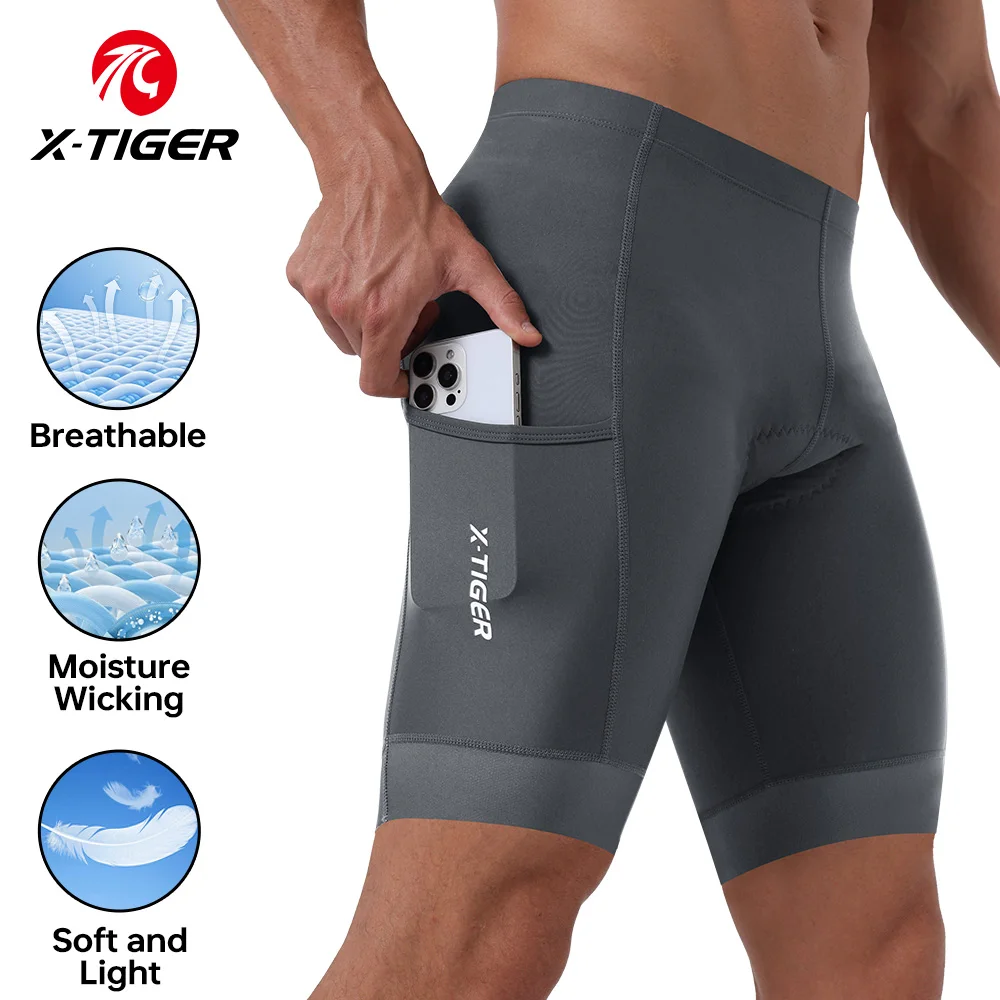 X-TIGER Radhose 5D Gel gepolsterte Tasche Radhose MTB Komfort Radhose Lounge Hose Yogahose Sport Slips Image