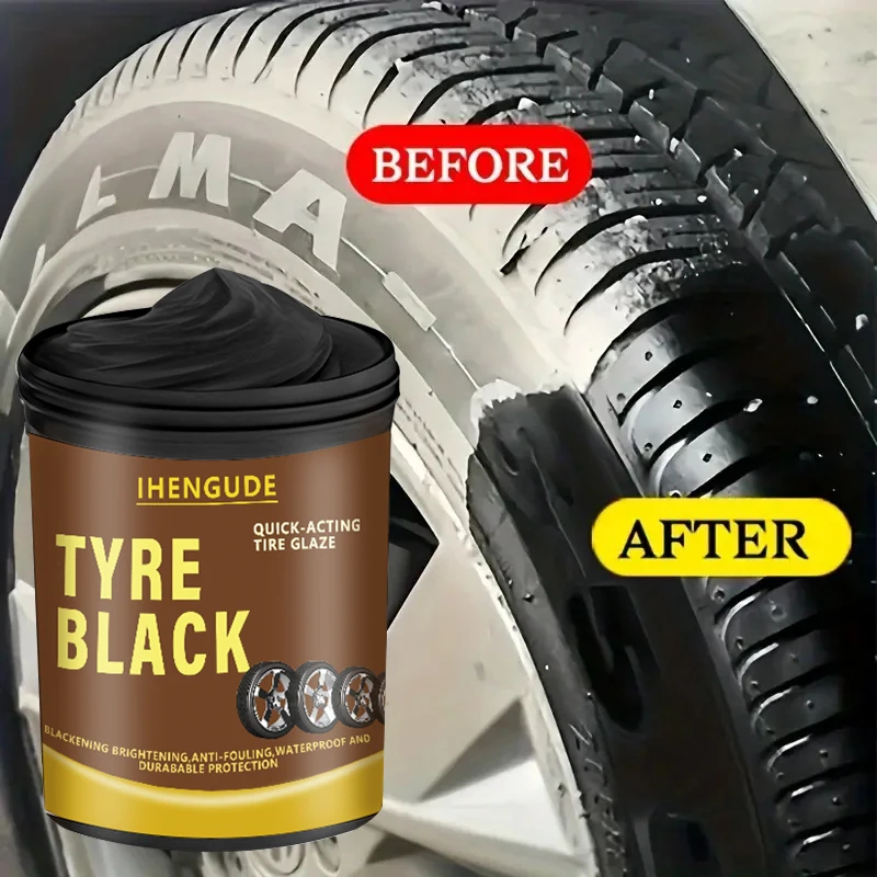 1-teiliges 300 g Auto-Reparaturset mit großem Fassungsvermögen: Schwarzes Innenwachs, Armaturenbrett, Kunststoff, Reifen, Sitzpflegepaste aus Kunstleder, äußere Kunststoff-Renovierungspaste – Image