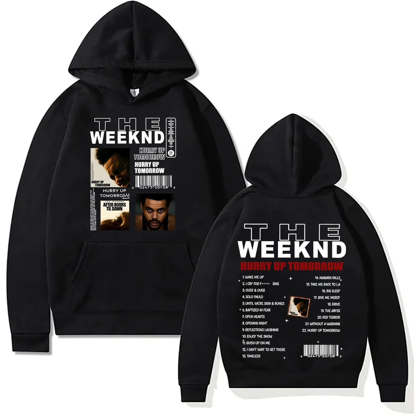 TheWeeknd New Print Hoodies He Weeknd Album Hurry Up Tomorrow Sweatshirt Hip Hop Rock Pullover Herbst/Winter Unisex Streetwear