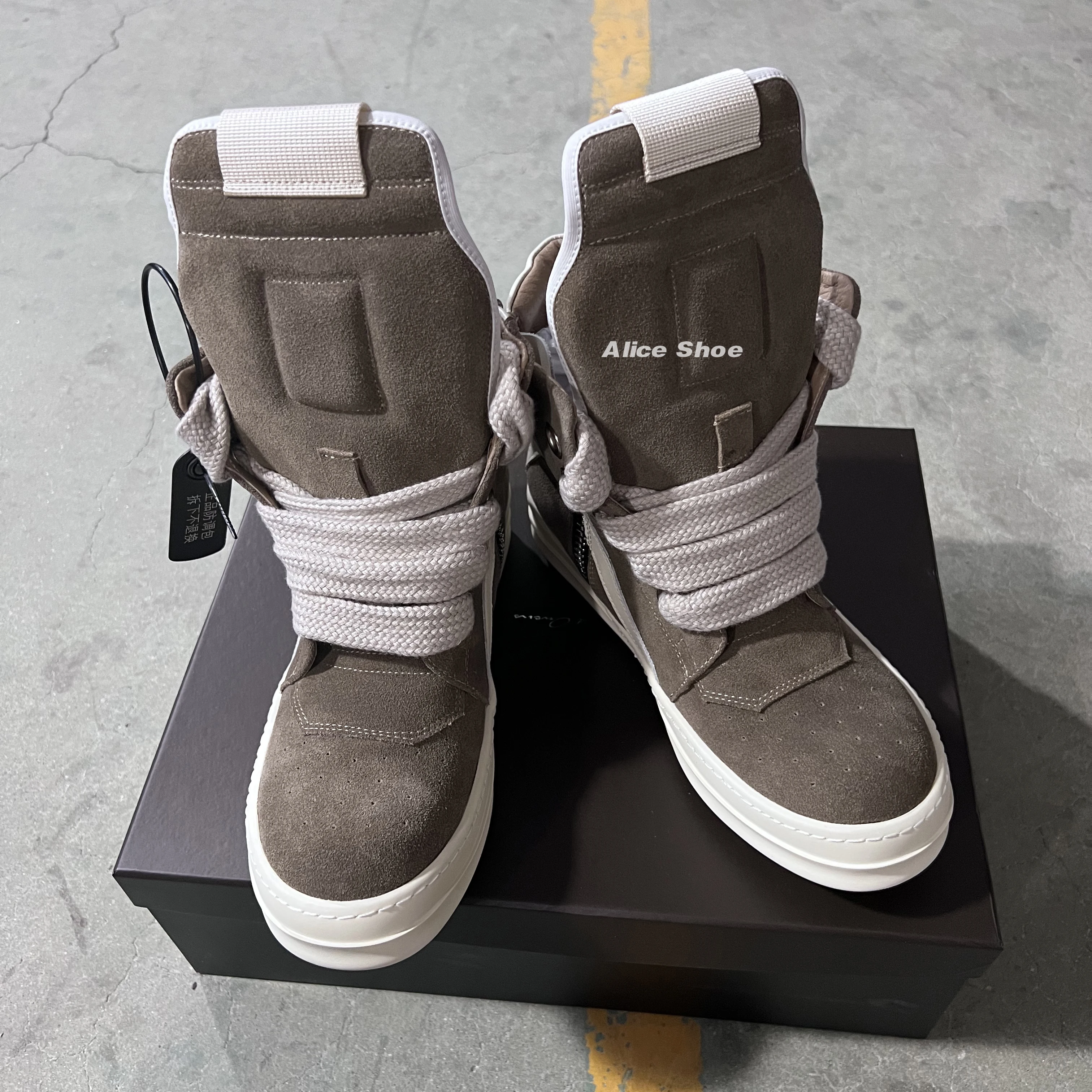 Outdoor Designer Herren Stiefeletten High Top Damen Sneaker Jumbo Spitze Braun Geobasket Kuh Wildleder Rock Reißverschluss Luxus Dicke Sohle Flacher Schuh