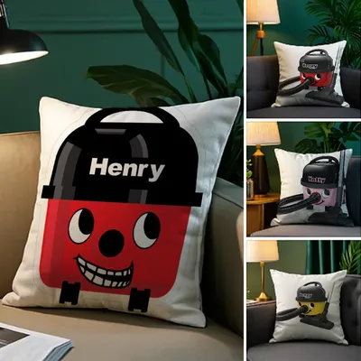 H-Henry Hoover Kissenbezug, Plüschstoff, weicher Kissenbezug, doppelseitiger Druck, Sofa-Kissenbezug, Überwurf Image