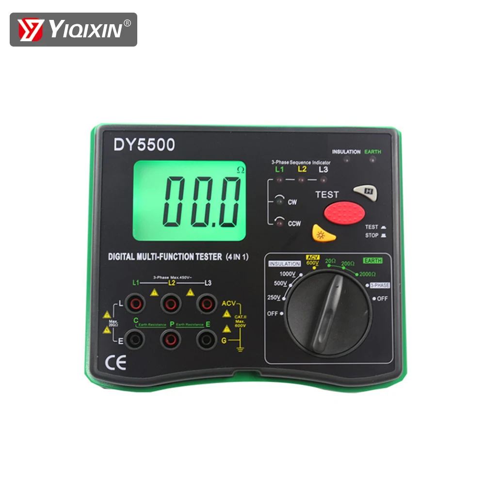 Voltmeter Tester Widerstand Isolierung Erde gemessene Spannung Phasenanzeige Erkennung DUOYI DY5500 Multifunktionswerkzeug Auto Image