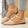 2025, Sommer-Damen-Schuhe mit geschlossener Zehenpartie, Birnen-Flats, bequem, lässig, elegant, für Kleider, große Größe 41 42 43