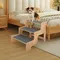 Pet 3 Steps Wooden Stair Dog Cat Ramp Ladder with Non-Slip Surface for Sofa Bed Car Removable Training Pet Ramp Stairs Supplies