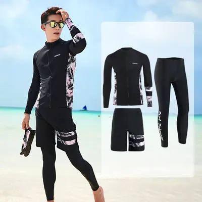 Men's Sun Protection Rash Guards Long Sleeve Quick Dry Rash Guard Wetsuit Swimsuit Workout Athletic Hiking Running Tracksuit