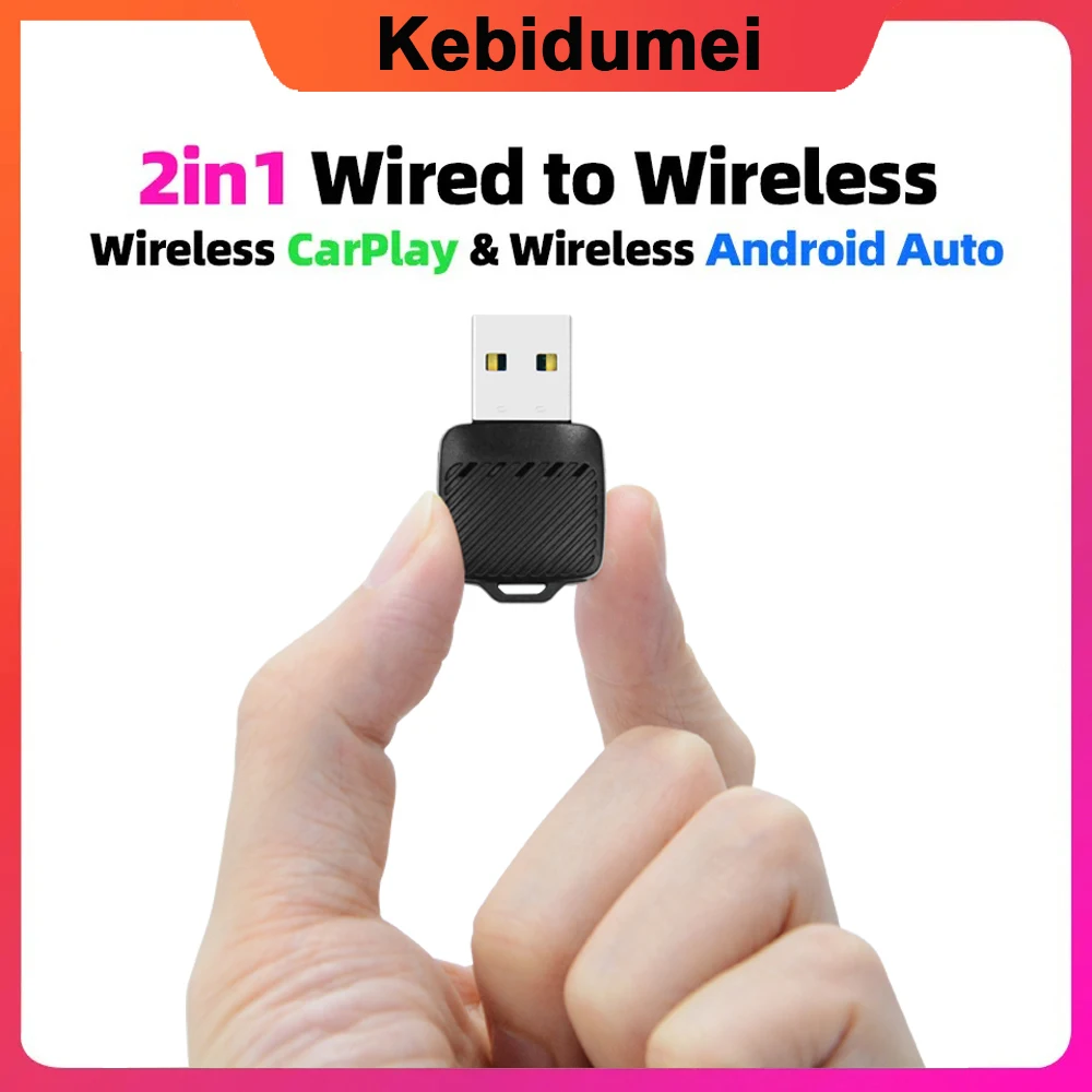 Kabelloser Mini-CarPlay-Adapter für OEM, verkabelt mit kabellosem CarPlay Android Auto Typ-C USB-Plug-and-Play-Dongle für VW Toyota Audi Image