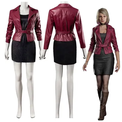 Spiel Silent Hill Krankenschwester Maria Cosplay Kostüme Rote Kunstlederjacke Halloween Party Image