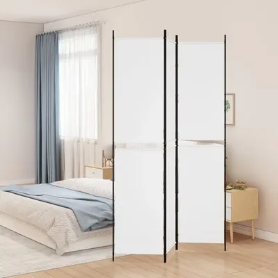 Trennwand mit 3 weißen Platten 150 x 220 cm im Stoff. Heimdekorationsprodukte, Trennwände, Sichtschutzvorrichtungen Image