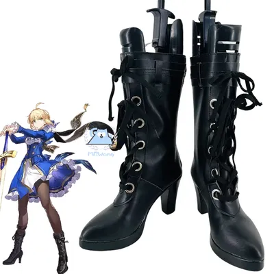 Spiel Honkai Star Rail X Fate FGO Artoria Cosplay Schuhe Saber Cosplay Schuhe Stiefel Lily Fate bleiben nacht Uniform Perücke Für Hallowmas Image