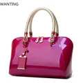 WANTING Borsa di design di lusso Borsa Boston in pelle lucida 2024 Moda nuove borse blu rosse nere beige rosa per donna
