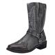 Women's Cowboy Boots, Western Boots, Casual Boots, Retro Embroidery Ankle Boots, Women's Pure Colour, Round Toe, Low Heel, Mid-Height Boots, High Boots with Side Zip, gray, 7 UK