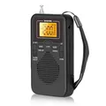 W-206 FM/AM Radio batteria portatile da 2 AA, auricolare Stereo, Display LCD sveglia digitale sleep, indicatore mattina/AM