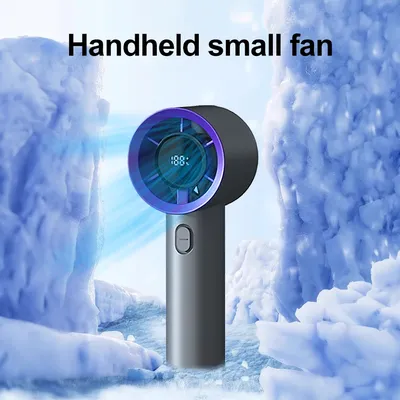 Portable Handheld Fan with Digital Display 5 Wind Speed USB Rechargeable Outdoor Personal Travel Mini Fan