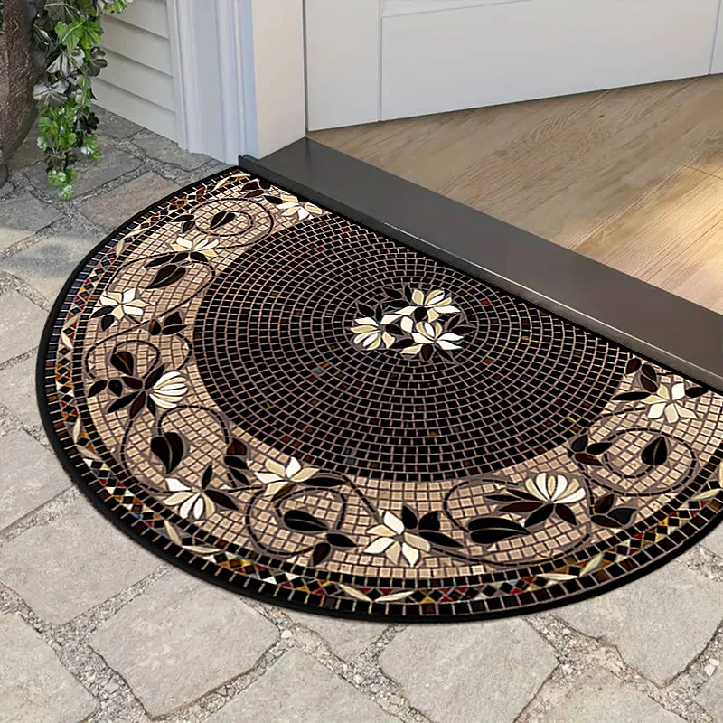 Entrance Doormat Outdoor Welcome Carpet Garden Decorations Door Entry Mats Semi-circular Rug Home Decor Floor Mat מַחצֶלֶת Ковер