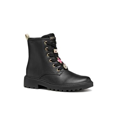 Schnürboots GEOX "J CASEY GIRL", Kinder, Gr. 30, schwarz, Synthetik, modisch, Schuhe, Stiefel, Biker Boots mit Blockabsatz Image