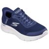 Slip-On Sneaker SKECHERS "GO WALK FLEX-GRAND ENTRY", Damen, Gr. 39, blau (navy, weiß), Textil, sportlich, Schuhe, Slipper mit Slip-ins zum Schlupfen