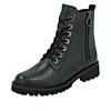 Schnürstiefelette REMONTE, Damen, Gr. 40, grün (tannengrün), Leder, unifarben, klassisch, Schuhe, Blockabsatz, Stiefelette, Schnürboots, Flats im Used Look