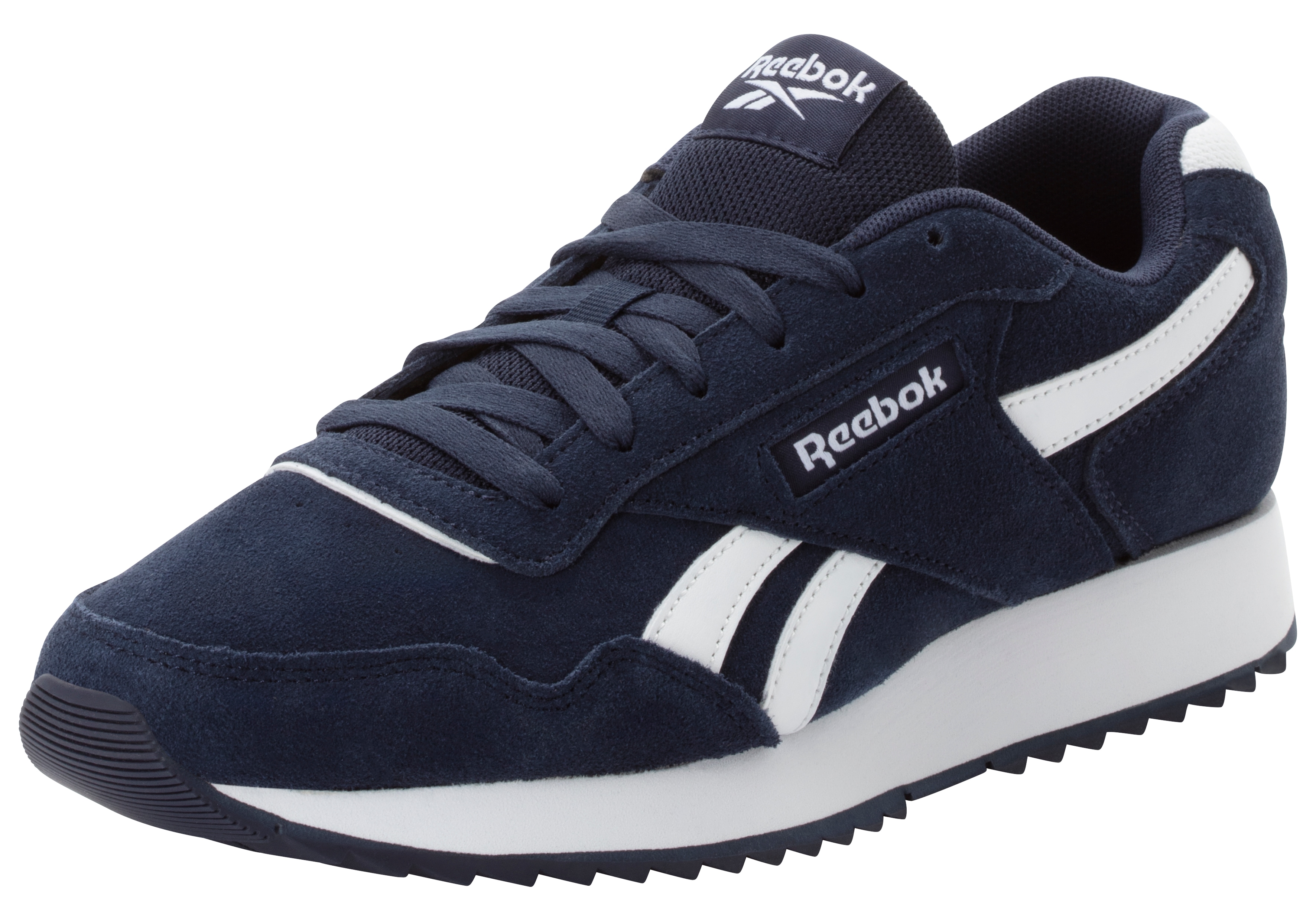 Sneaker REEBOK CLASSIC "REEBOK GLIDE RIPPLE", Herren, Gr. 45, vecnav, ftwwht, vecnav, Leder, Synthetik, Textil, Schuhe Sneaker
