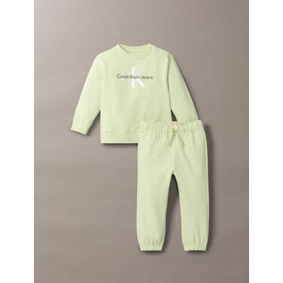 Shirt & Hose CALVIN KLEIN JEANS "MONOGRAM CN SWEATSHIRT SET", Baby, Gr. 98, grün (seafoam grün), Jersey, Obermaterial: 95% Baumwolle, 5% Elasthan, unifarben, casual, KOB Set-Artikel, für Babys bis 2 Jahre, Geschenkset Image