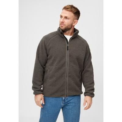 Fleecejacke DERBE "Kuschelby", Herren, Gr. M, braun (morel), Obermaterial: 100% Polyester, casual, relaxed fit, Langarm Raglanärmel normaler Saum, Jacken, Recyceltes Fleece, Jersey innen, Taschen mit Reißverschluss Image